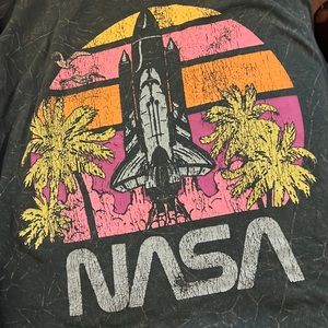 Teal crop tee NASA
